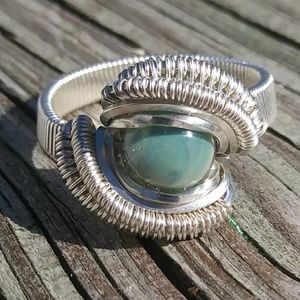 .999 fine and sterling sliver wire wrapped ring